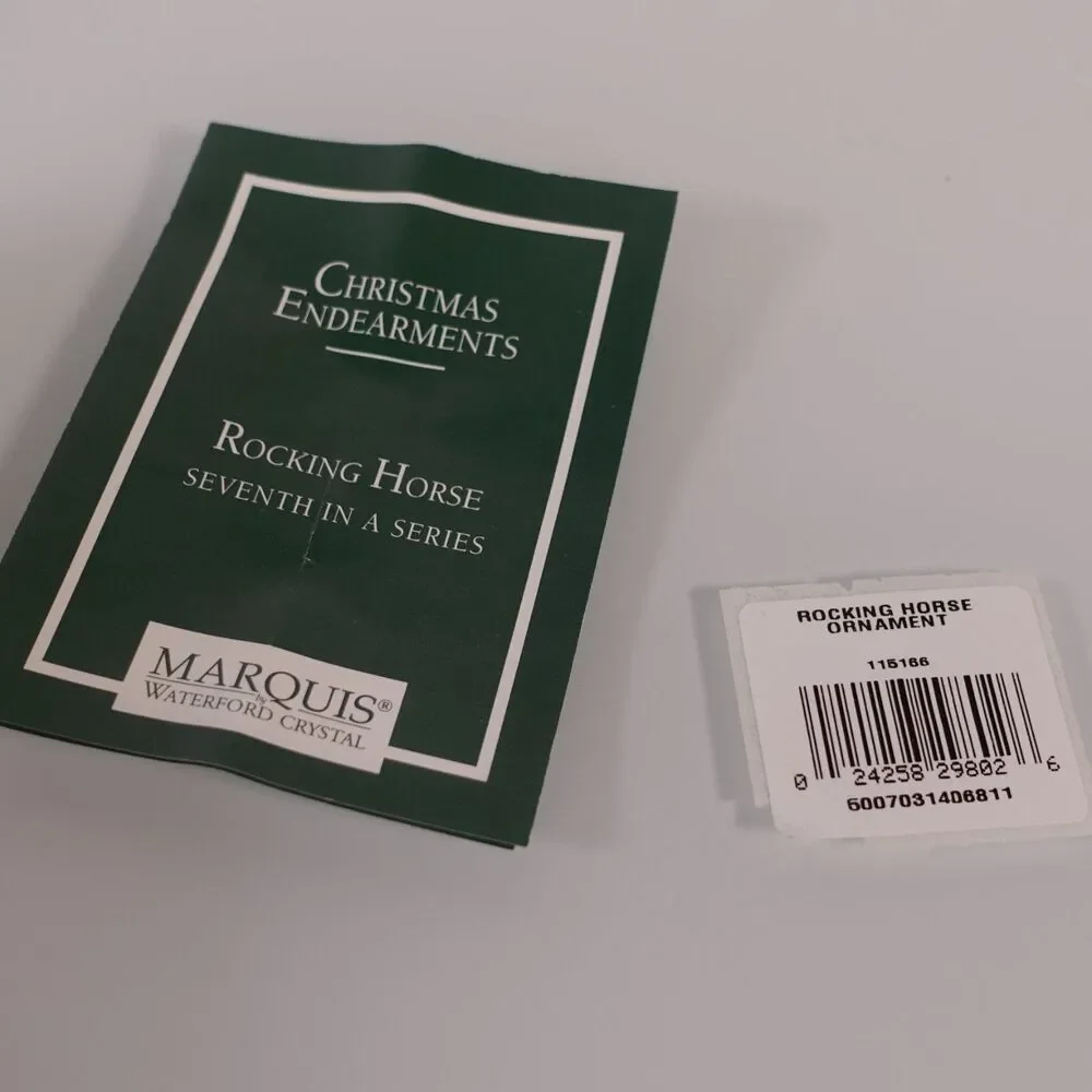 Marquis Waterford Christmas Ornament Lead Crystal Rocking Horse in Original Box